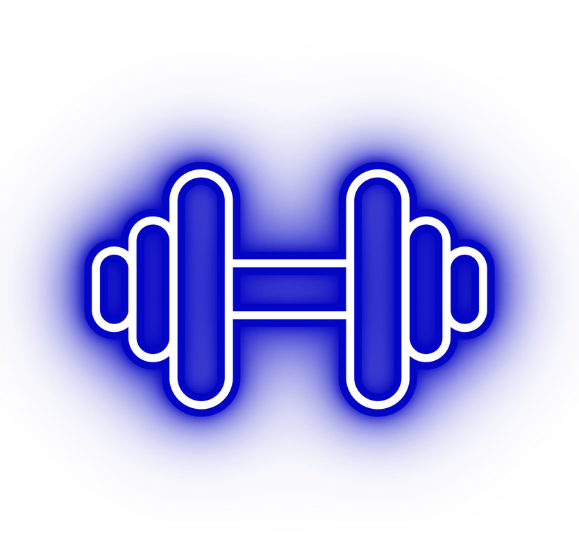 Neon blue weights icon